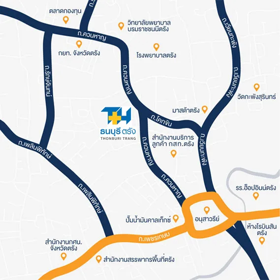 แผนที่โรงพยาบาลธนบุรีตรัง